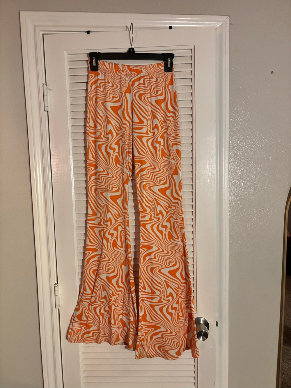 Windsor Orange and White Swirl Flare Pants
